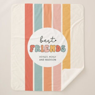 Aangepaste Retro Beste Vrienden BFFs Schattigee Be Sherpa Deken