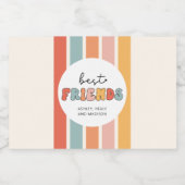 Aangepaste Retro Beste Vrienden BFFs Schattigee Be Sparkling Wijnetiket (Enkel label)