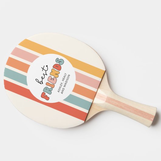 Aangepaste Retro Beste Vrienden BFFs Schattigee Be Tafeltennisbatje (Zijkant)