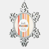 Aangepaste Retro Beste Vrienden BFFs Schattigee Be Tin Sneeuwvlok Ornament (Rechts)