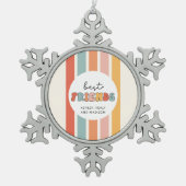 Aangepaste Retro Beste Vrienden BFFs Schattigee Be Tin Sneeuwvlok Ornament (Voorkant)