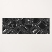 Aangepaste Retro Black White Computer Circuit Boar Yogamat (Voorkant (horizontaal))