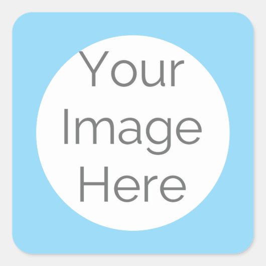 Aangepaste Retro Blauwe Frame één Foto Vierkante S Sticker (Voorkant)