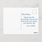 Aangepaste Retro Bloemige Gelukkige Moederdag Briefkaart (Achterkant)