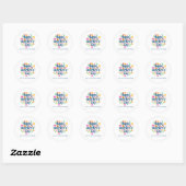 Aangepaste Retro Bloemige Gelukkige Moederdag Ronde Sticker (Vel)