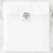 Aangepaste Retro Bloemige Gelukkige Moederdag Ronde Sticker (Tas)