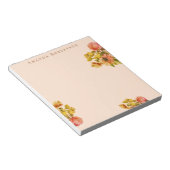 Aangepaste Retro Bloemige Pastel Perzik Waterverf Notitieblok (Schuin)
