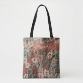 Aangepaste Retro Boho Bruine Terracotta Maximalist Tote Bag (Voorkant)