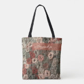 Aangepaste Retro Boho Bruine Terracotta Maximalist Tote Bag (Achterkant)
