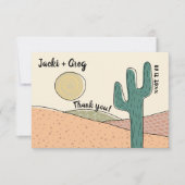 Aangepaste Retro Boho Desert Cactus Bruiloft Bedankkaart (Voorkant)