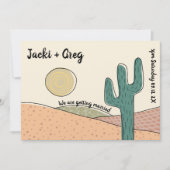 Aangepaste Retro Boho Desert Cactus Bruiloft Kaart (Voorkant)