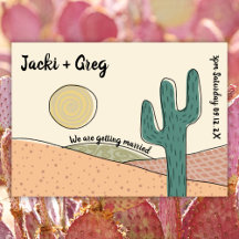 Aangepaste Retro Boho Desert Cactus Bruiloft