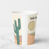Aangepaste Retro Boho Desert Cactus Bruiloft Papieren Bekers (Rechts)