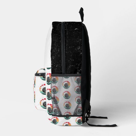 Aangepaste Retro Bowling Pins Team & Speler Naam Bedrukte Rugzak (Rechts)