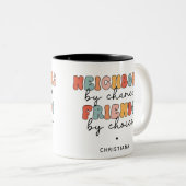 Aangepaste Retro Buren door Toeval Vrienden door K Tweekleurige Koffiemok (Voorkant rechts)