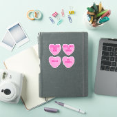 Aangepaste Retro Candy Heart 4 Roze Vinyl Stickers (iPad Cover)