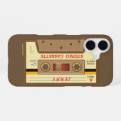 Aangepaste Retro Cassetteband iPhone 16 Hoesje (Achterkant horizontaal)