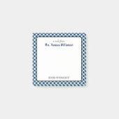 Aangepaste retro check patroon school psycholoog post-it® notes (Voorkant)