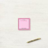 Aangepaste retro check patroon school psycholoog post-it® notes (Op bureau)