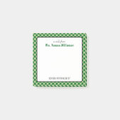 Aangepaste retro check patroon school psycholoog post-it® notes (Voorkant)