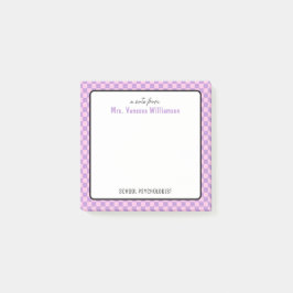 Aangepaste retro check patroon school psycholoog post-it® notes