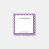 Aangepaste retro check patroon school psycholoog post-it® notes (Voorkant)