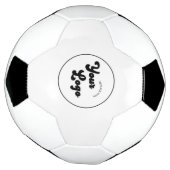 Aangepaste Retro Cirkel rondom bedrijf, met Logo Voetbal (Gedraaid)