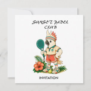 Aangepaste Retro Cockatoo Junior Padel Club Kids Kaart