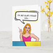 Aangepaste Retro Comic Paar Grappige Valentijnsdag Kaart (Gele Bloem)