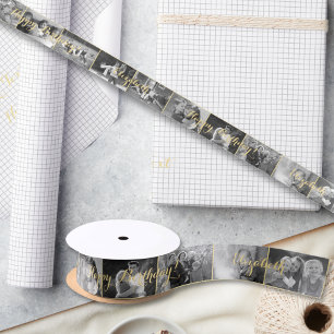 Aangepaste Retro Coole Trendy Verjaardag Foto Cade Satijnen Lint