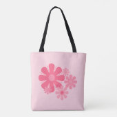 Aangepaste Retro Cute Pink Flowers Tote Bag (Achterkant)