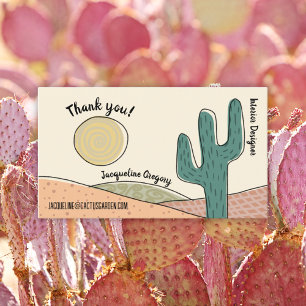 Aangepaste Retro Desert Cactus Dank u Sjabloon Visitekaartje