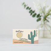 Aangepaste Retro Desert Cactus Dank u Sjabloon Visitekaartje (Staand voorkant)