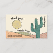 Aangepaste Retro Desert Cactus Dank u Sjabloon Visitekaartje (Voorkant)