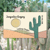 Aangepaste Retro Desert Cactus Small Business Sjab Visitekaartje