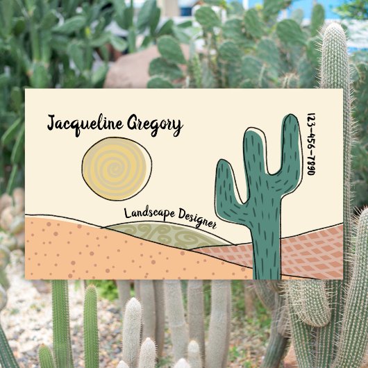 Aangepaste Retro Desert Cactus Small Business Sjab Visitekaartje