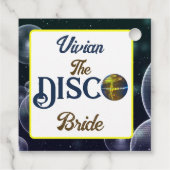 Aangepaste Retro Disco Bachelorette Party Disco Br Bedankjes Labels (Achterkant)