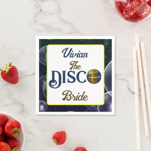 Aangepaste Retro Disco Bachelorette Party Disco Br Servet (Insitu)