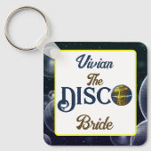 Aangepaste Retro Disco Bachelorette Party Disco Br Sleutelhanger (Voorkant)