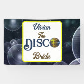 Aangepaste Retro Disco Bachelorette Party Disco Br Spandoek (Horizontaal)