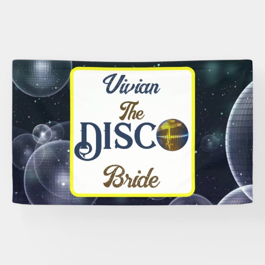Aangepaste Retro Disco Bachelorette Party Disco Br Spandoek (Horizontaal)