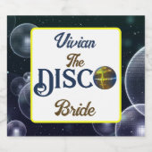 Aangepaste Retro Disco Bachelorette Party Disco Br Sparkling Wijnetiket (Enkel label)