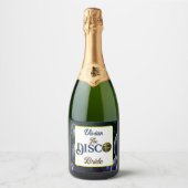 Aangepaste Retro Disco Bachelorette Party Disco Br Sparkling Wijnetiket (Voorkant)