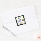 Aangepaste Retro Disco Bachelorette Party Disco Br Vierkante Sticker (Envelop)