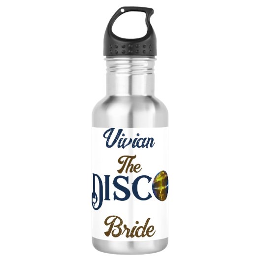 Aangepaste Retro Disco Bachelorette Party Disco Br Waterfles (Voorkant)
