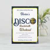 Aangepaste Retro Disco Bachelorette Weekend Kaart (Staand voorkant)