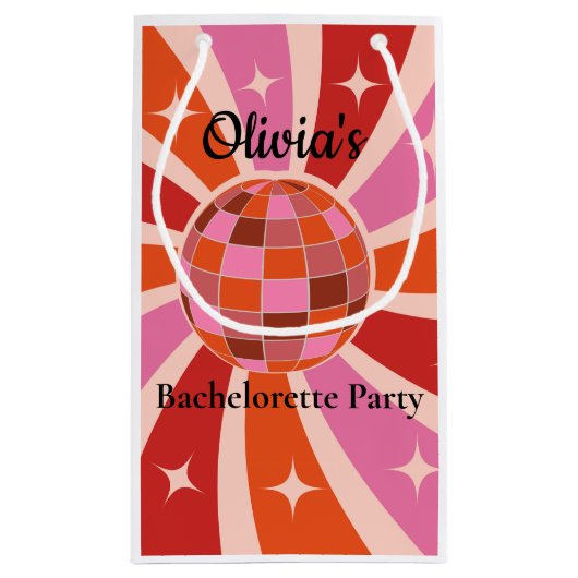 Aangepaste Retro Disco bal Hen party Klein Cadeauzakje (Achterkant)