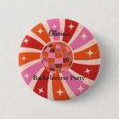 Aangepaste Retro Disco bal Hen party  Ronde Button 5,7 Cm (Voorkant)