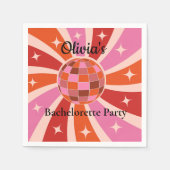 Aangepaste Retro Disco bal Hen-party  Servet (Voorkant)