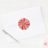 Aangepaste Retro Disco bal Meidenavakantie  Ronde Sticker (Envelop)